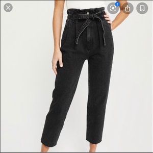 NWOT High rise paper bag black jeans